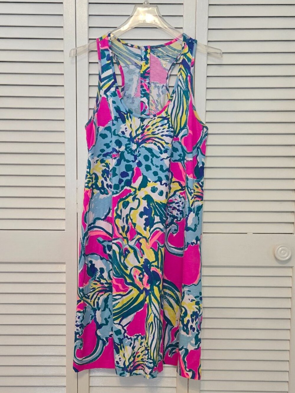 Lilly Pulitzer Melle Women’s Floral Tropical Pink Racerback Tank Dress Size XS